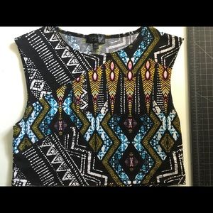 NEW Topshop sleeveless tribal colorful crop top 8